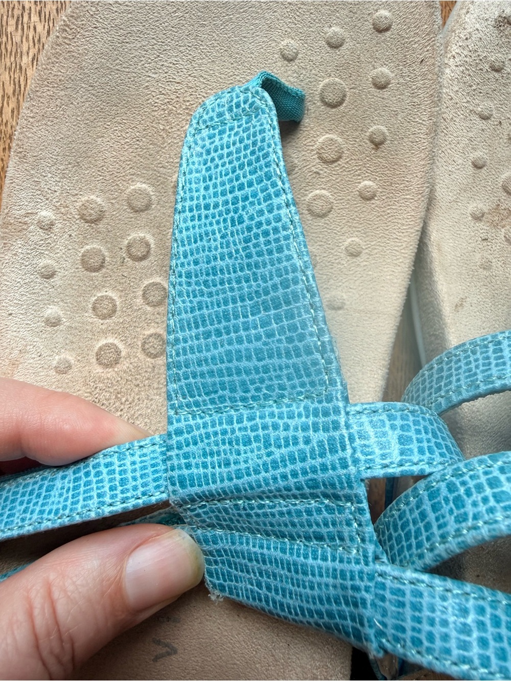 Vionic Blue Strap Toe-Post Sandals - Picture 3 of 3